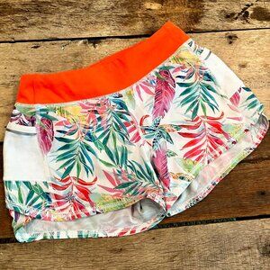 Athleta Girl Record Breaker Tropical Running Athletic Shorts M 8/10